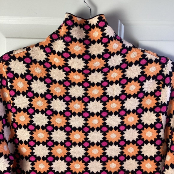 Maeve by Anthropologie Daisy-Grid sweater Mini  dress  in Pink, Yellow and Black - Picture 8 of 10